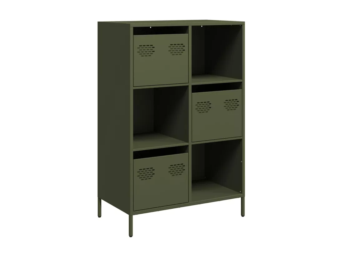 Buffet haut vert olive 68x39x103,5 cm acier