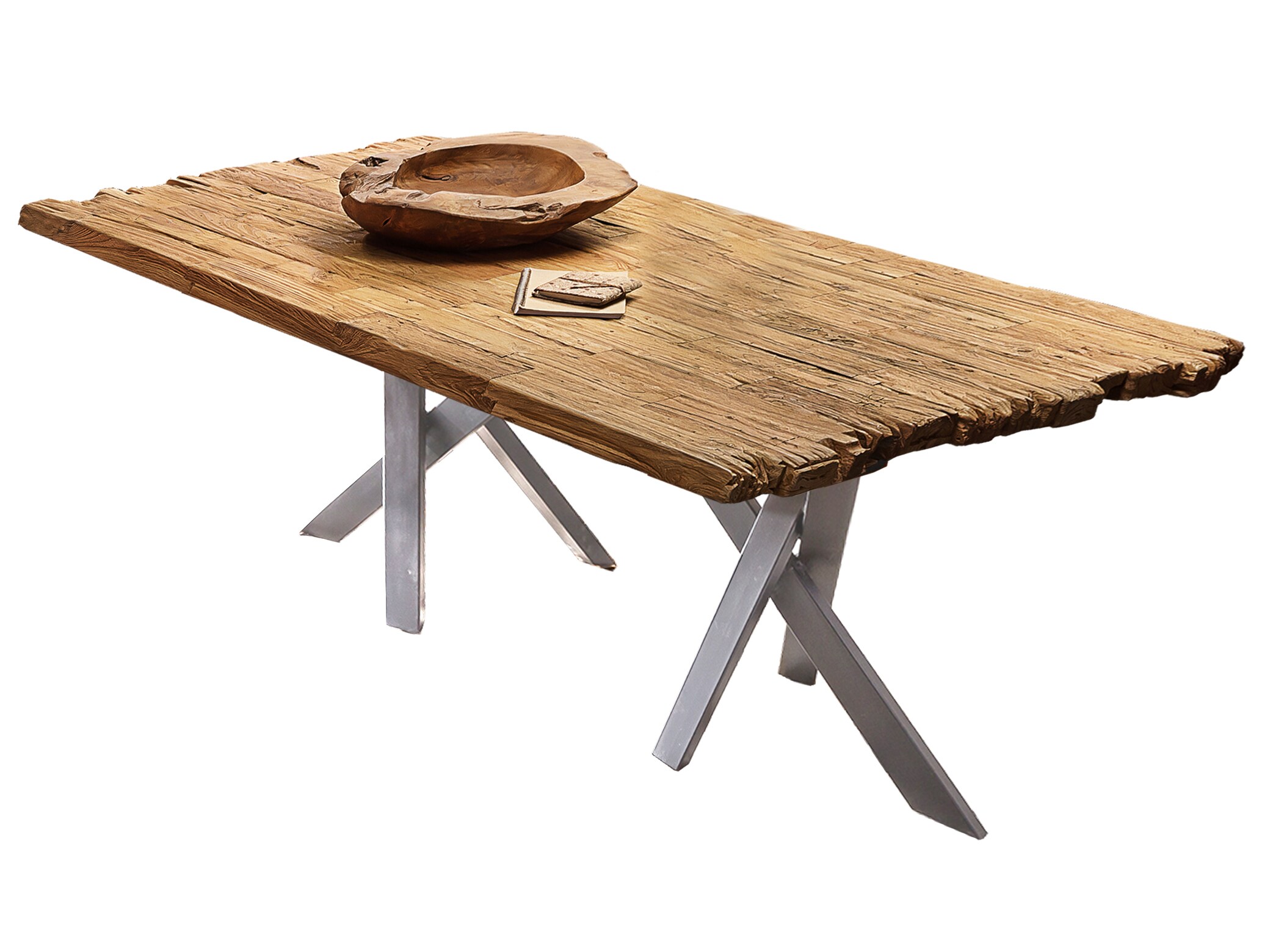 Esstisch 240x100 Teak Metall Holztisch Esstisch Speisetisch Küchentisch Küche