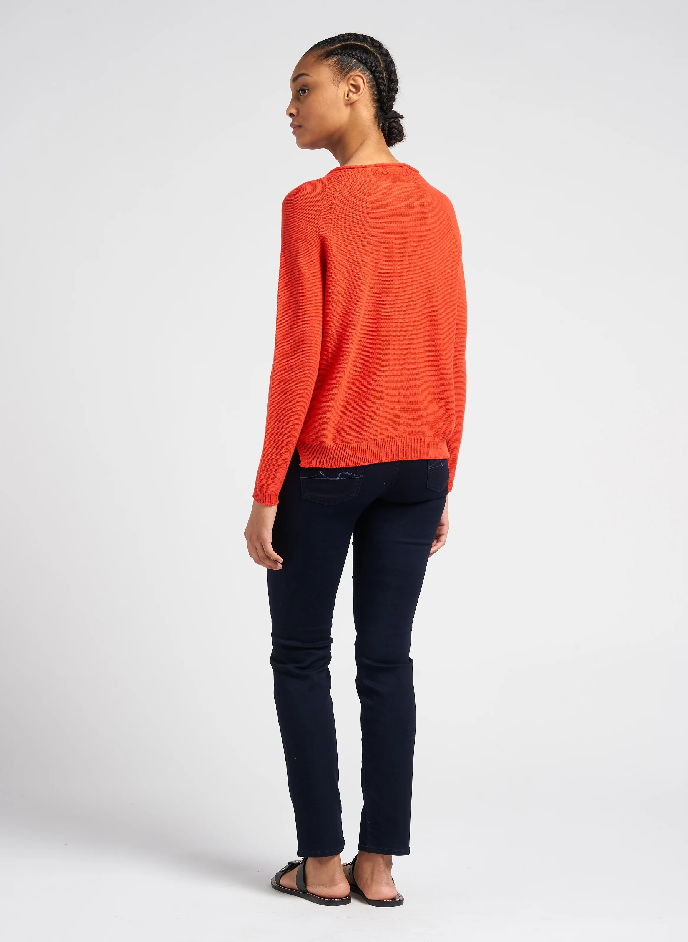 ROXANNE MAJESTY - Jean slim taille mi-haute en coton mélangé| Bleu