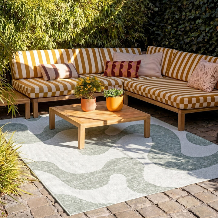 Buitenkleed - Summer Swirl Groen
