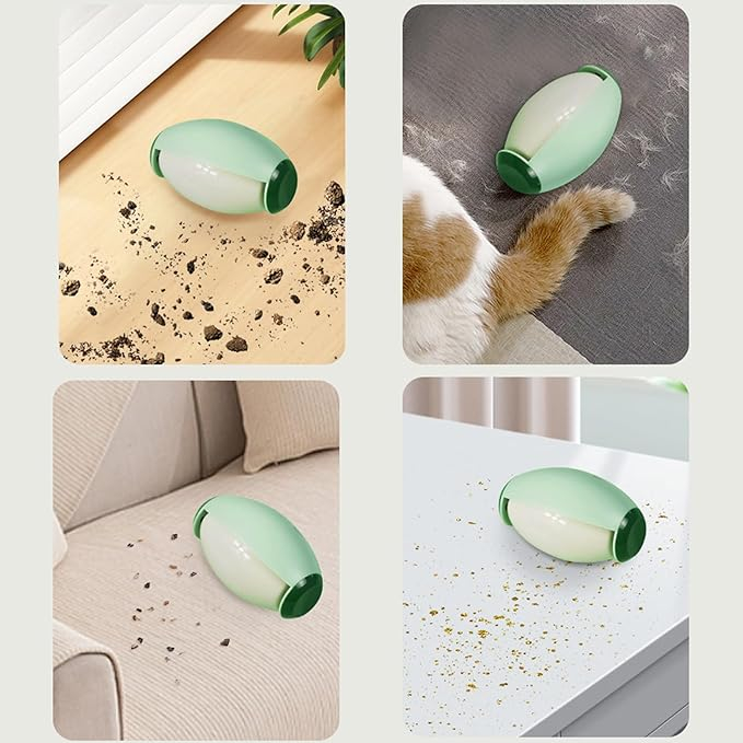 (7x11cm) Wiederverwendbare Fussel Entferner Kugel Reinigungsball Schmutz Roller für Staub / Tierhaare - Grün
