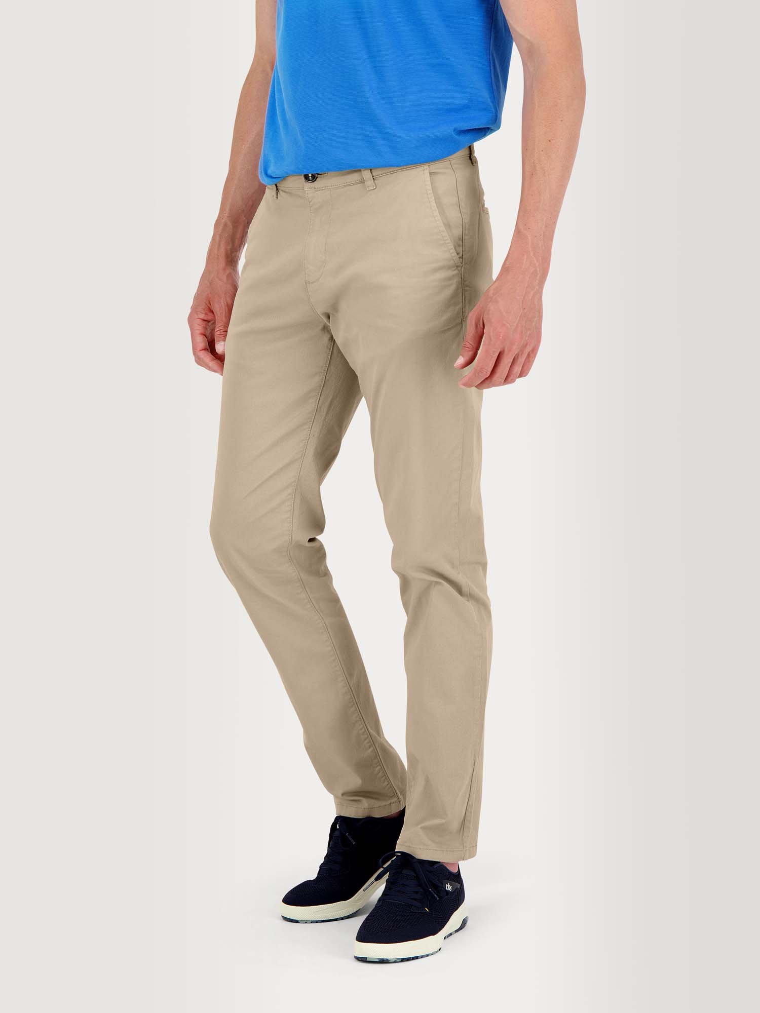 Pantalon Chino Homme Coton Stretch Beige