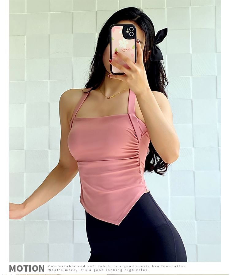 Engiko - Halter Effen Gerimpelde Sporttop
