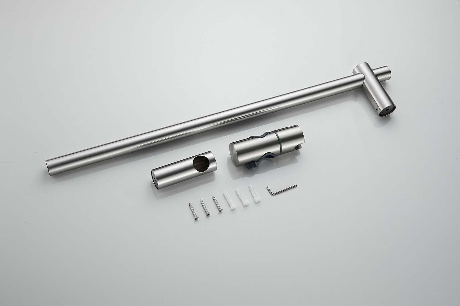 Saniclear Exclusive Stripes doucheset RVS met thermostatische kraan, handdouche en glijstang