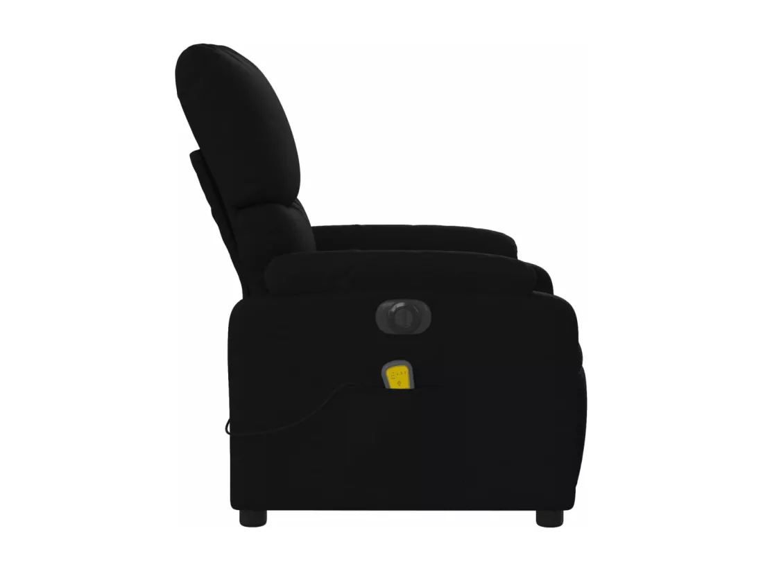 Fauteuil massant inclinable électrique Noir Tissu