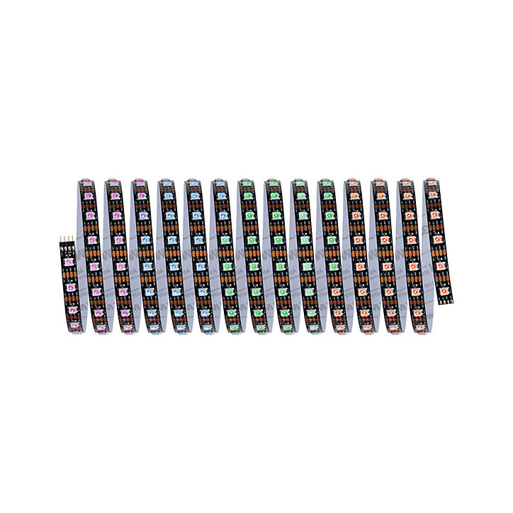 Strip LED intégré dimmable autocollant Dynamic Rainbow RGB Paulmann 14,5W blanc mat L.5m x H.0,2 x P.0,2cm