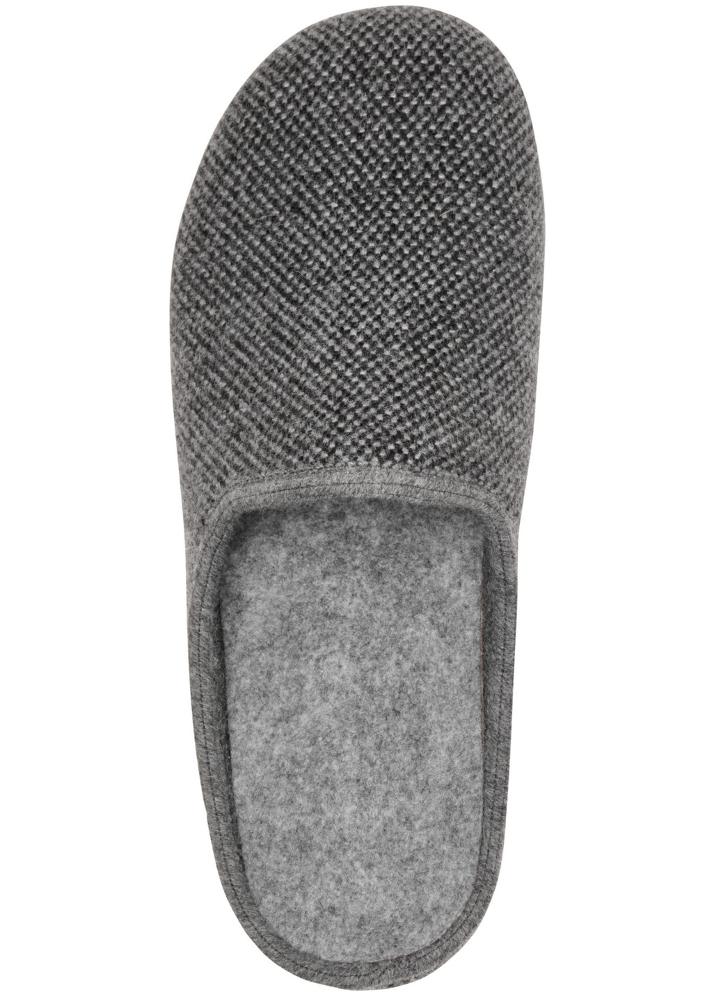 Pantoffel aus dezent gemustertem Textilmaterial