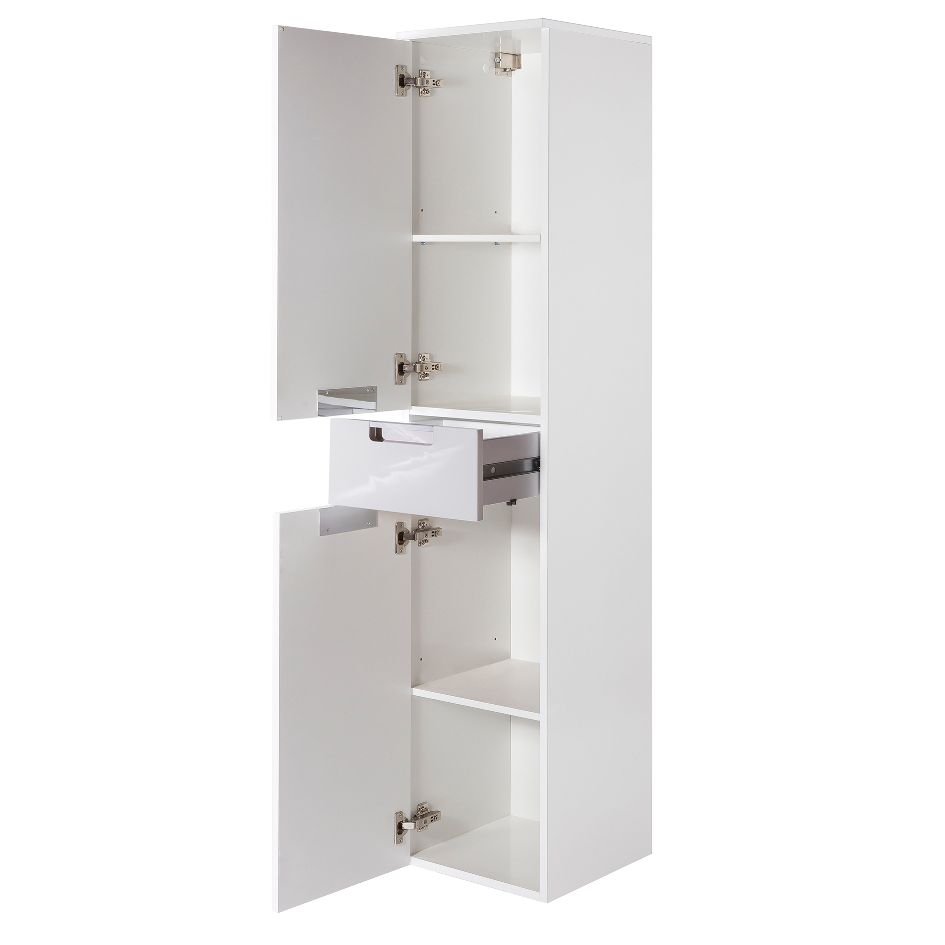 Hochschrank - weiß-Sanremo Eiche - 35 cm