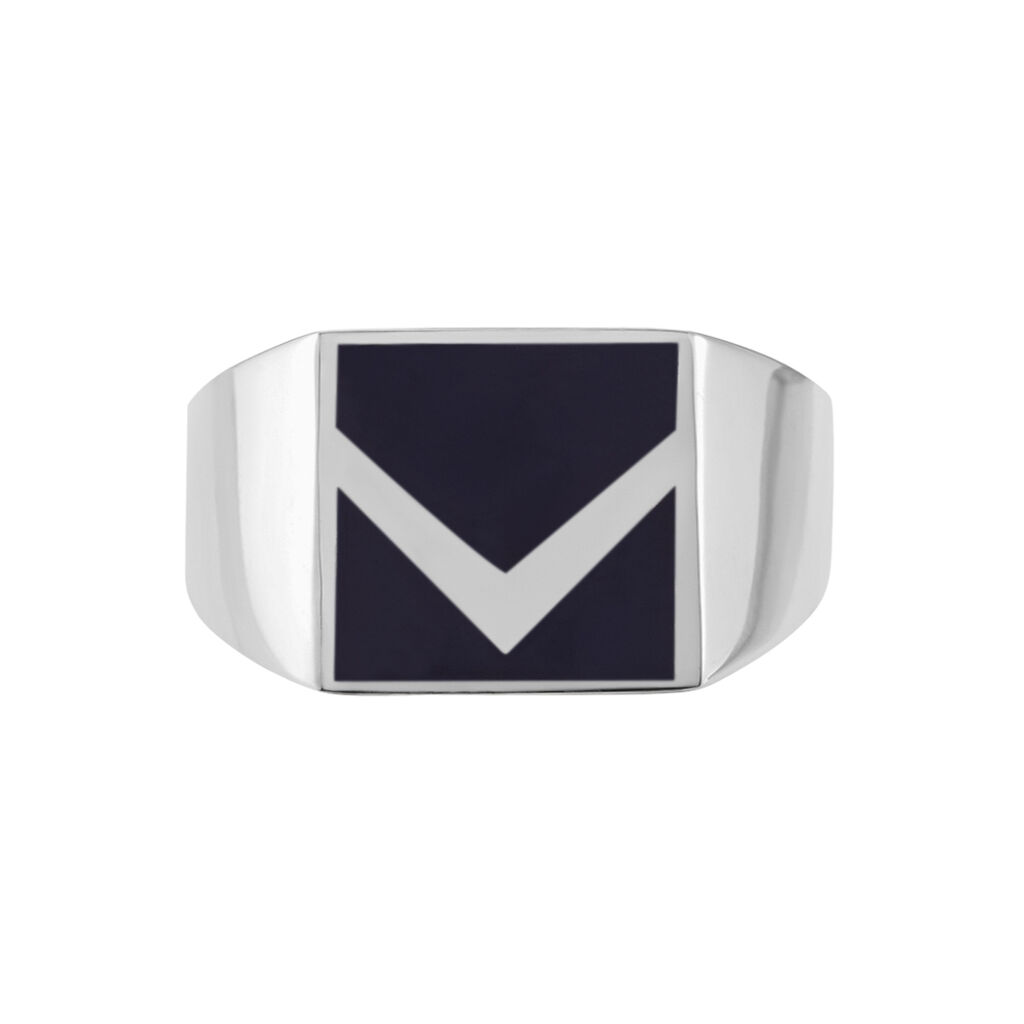 Chevalière Argent Blanc Christoffer Email