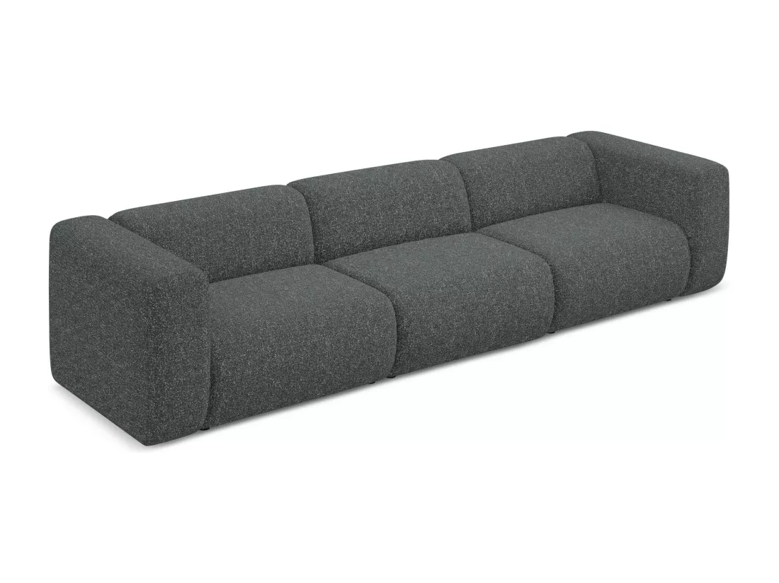 Canapé modulable 4 places en tissu texturé - graphite - EKAHI