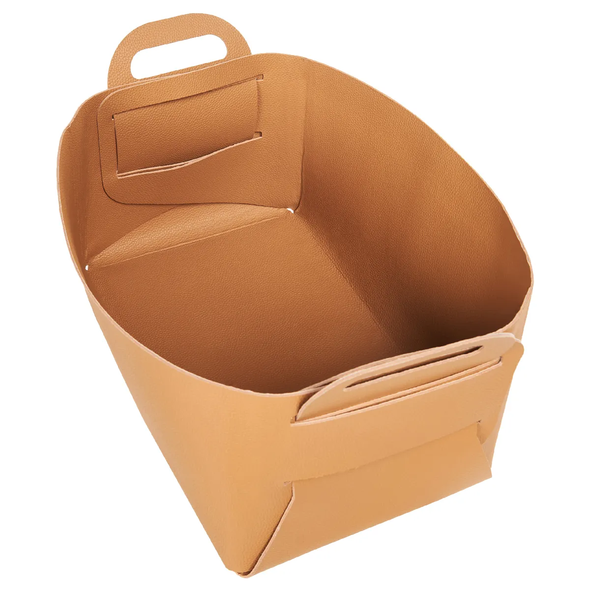 Beliani Paniers en cuir PU marron doré - Lot de 2