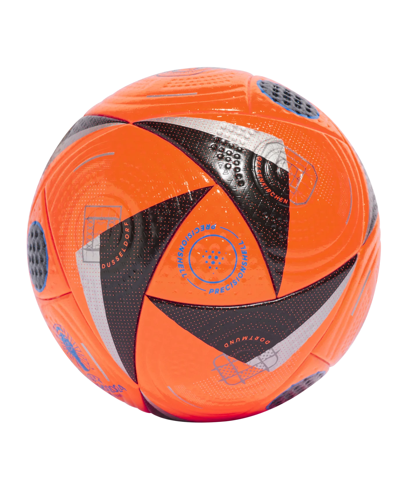 adidas Fussballliebe Pro Winter Spielball EM 2024 Orange Schwarz Blau