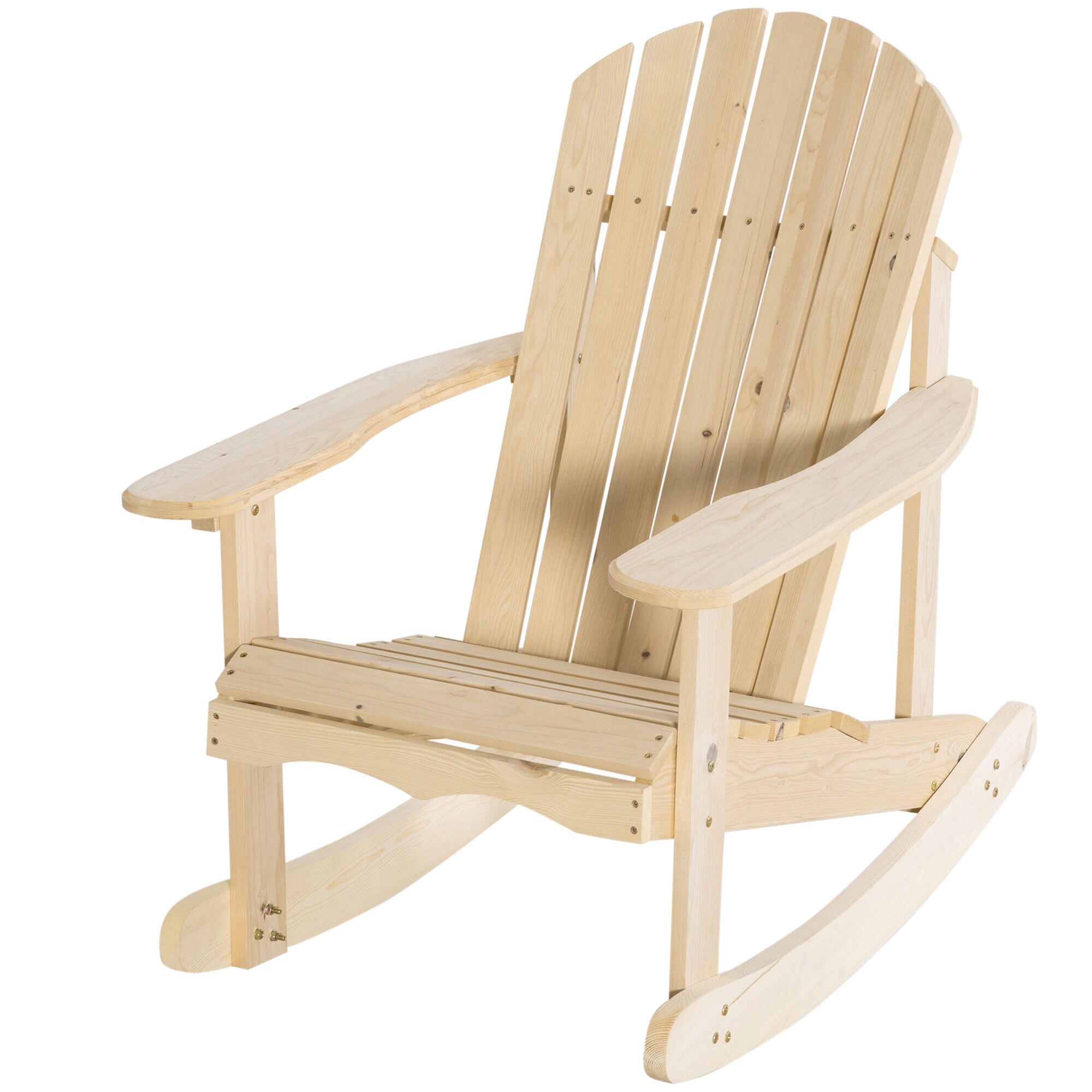 Outsunny Schaukelstuhl mit Schaukelfunktion natur 74L x 97B x 92H cm
