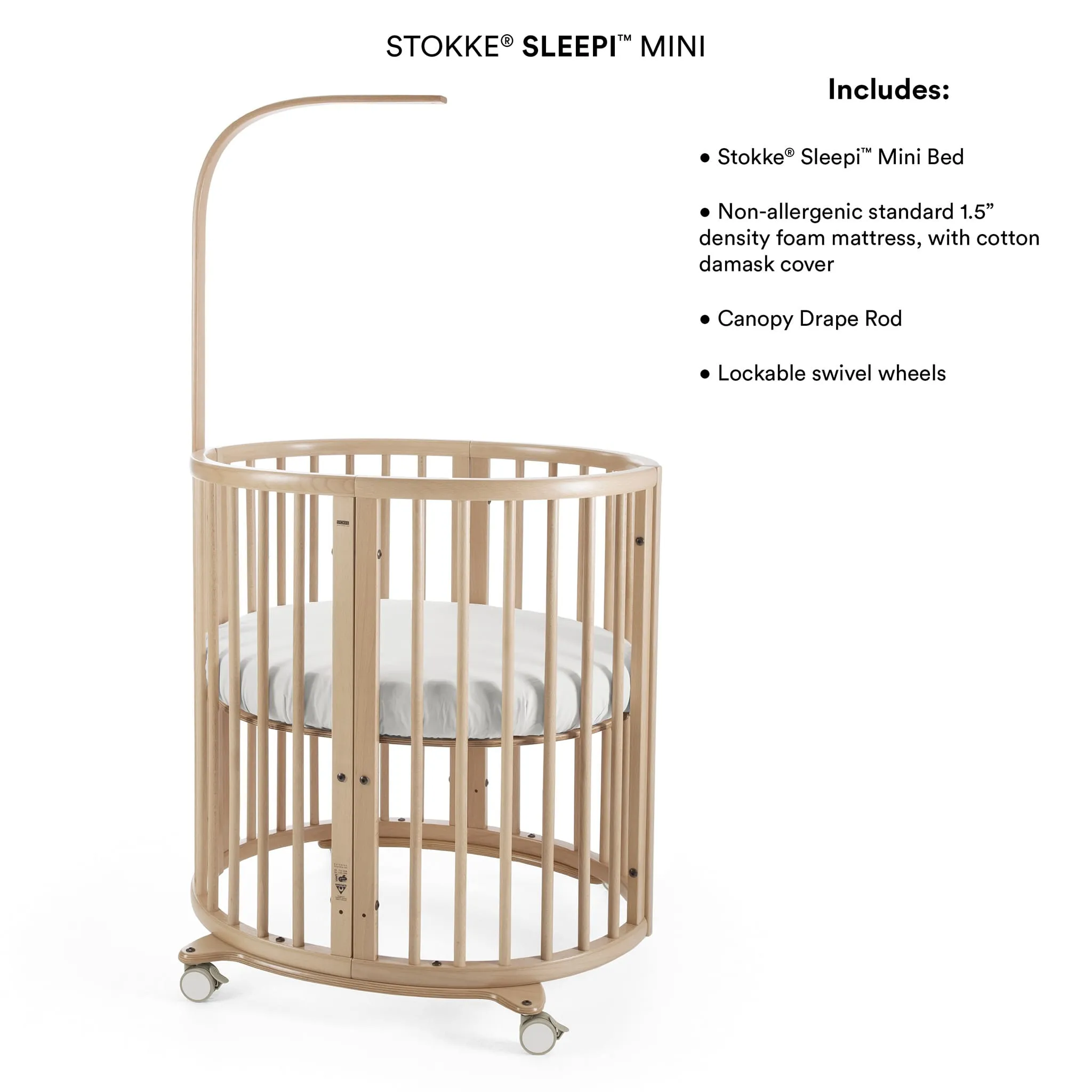 Stokke Mini Couchette Stokke® Sleepi™ V3 avec Matelas - Gris