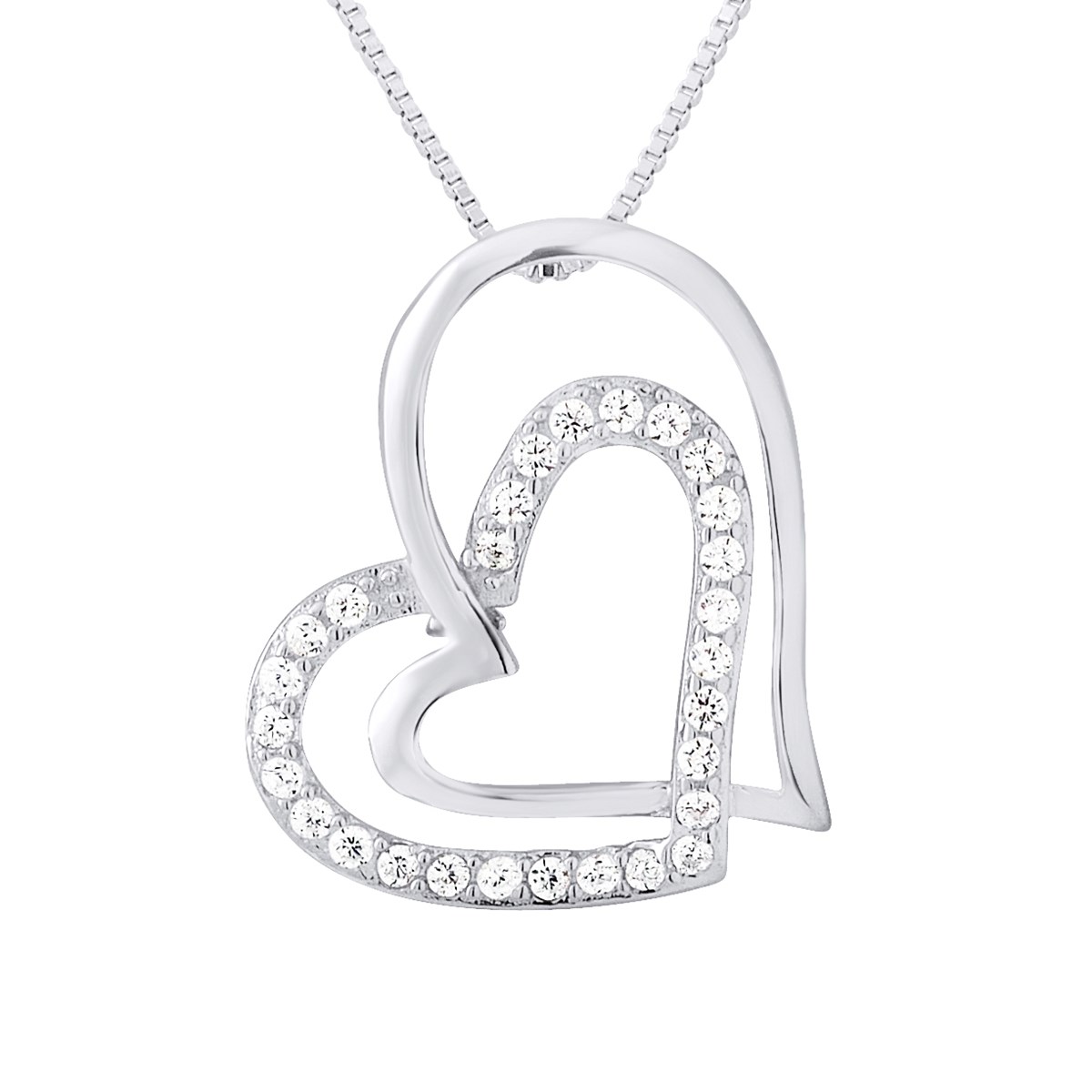 Pendentif COEUR - Oxyde de zirconium - Argent 925