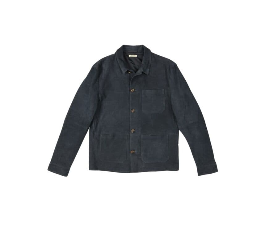 Veste en cuir daim homme Navy - FAUSTIN