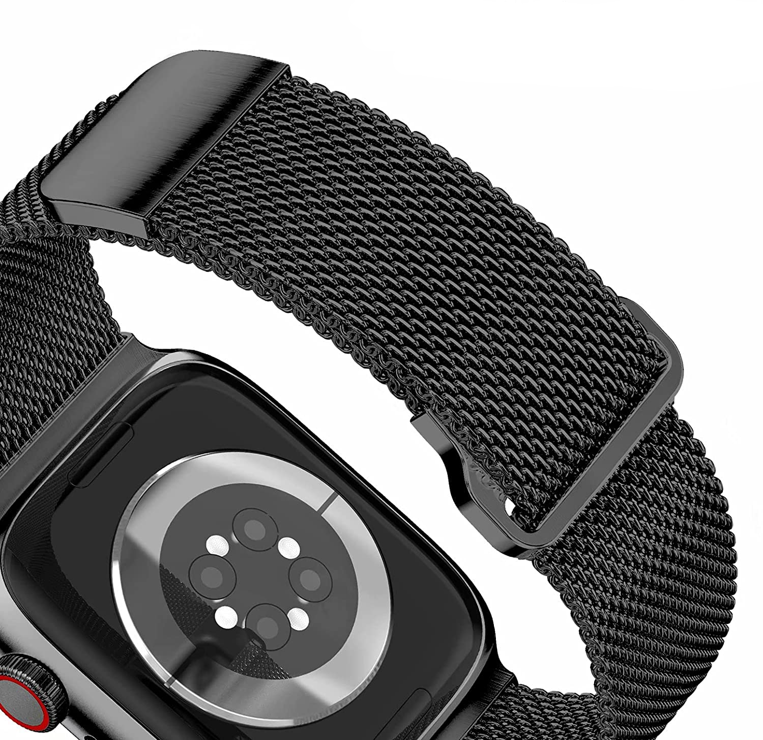 Apple Watch (42/41/40/38 mm) Ersatz Magnet Armband Milanaise (Gelenkumfang: 162-258mm) - Schwarz