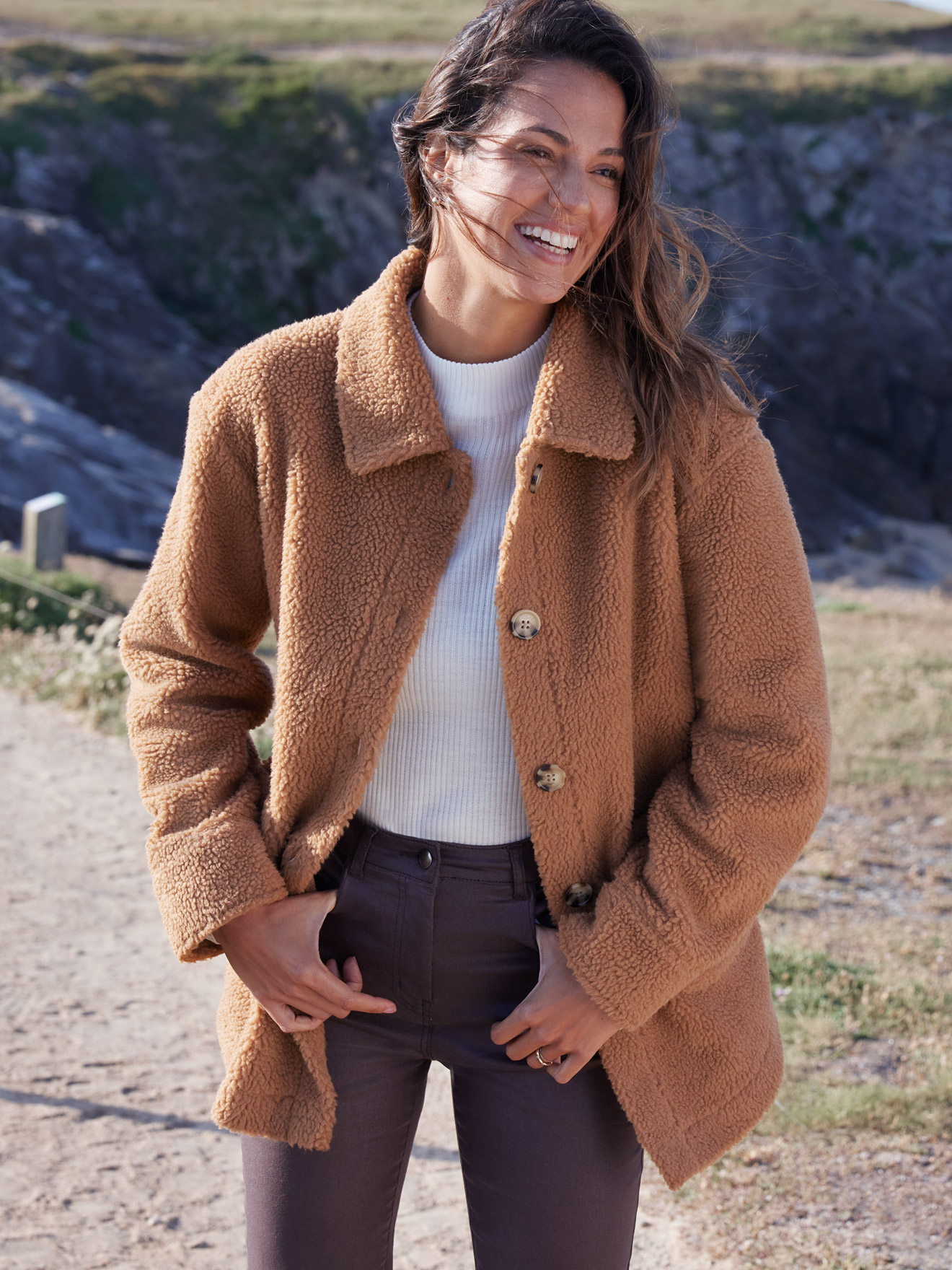 Veste chaude en maille moutonnée