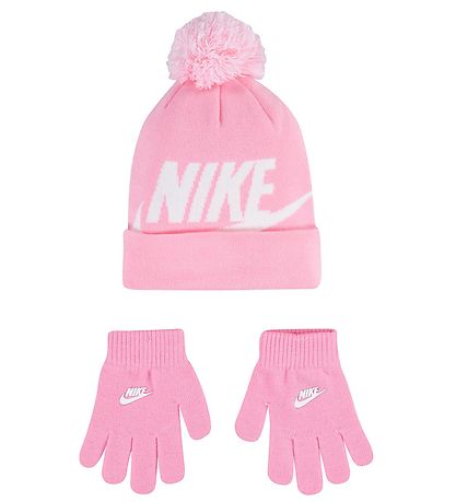 Nike Mütze/Handschuhe - Strick - Rosa m. Weiß