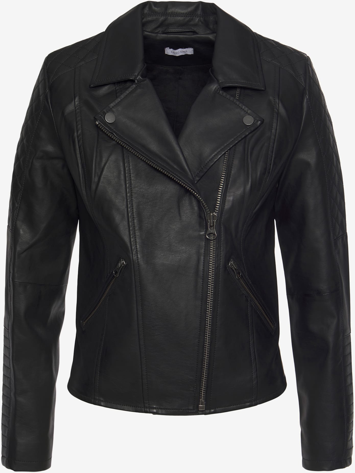 Veste en imitation cuir veste de motard courte en matière synthétique