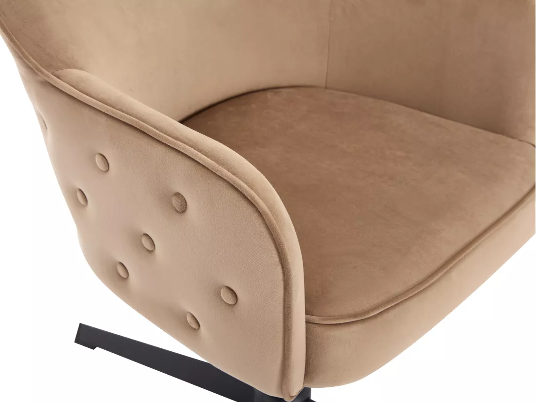 Chaise de bureau - Velours - Beige et noir - CAPULI de Pascal Morabito