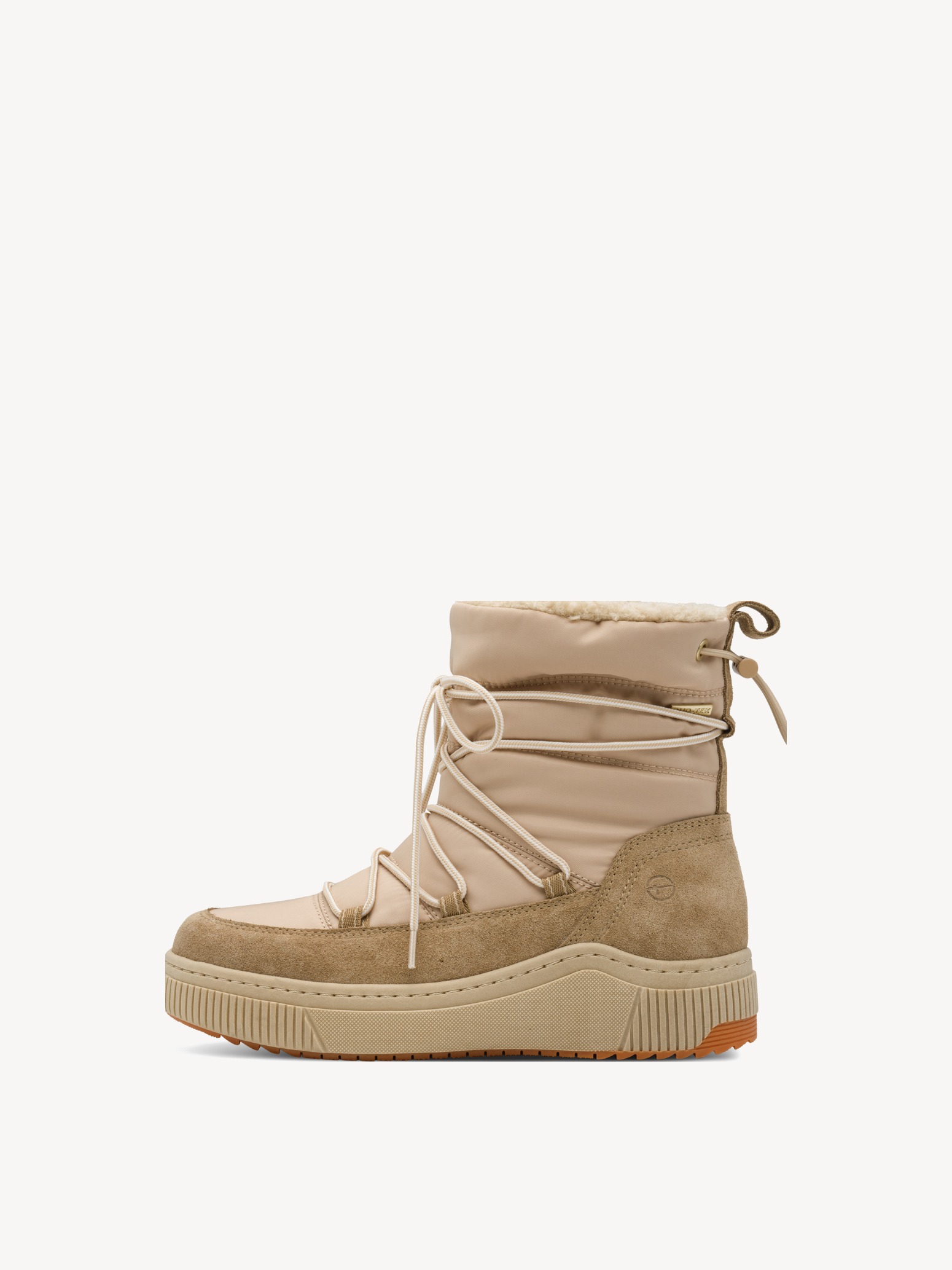 Enkellaarsje - beige warme voering