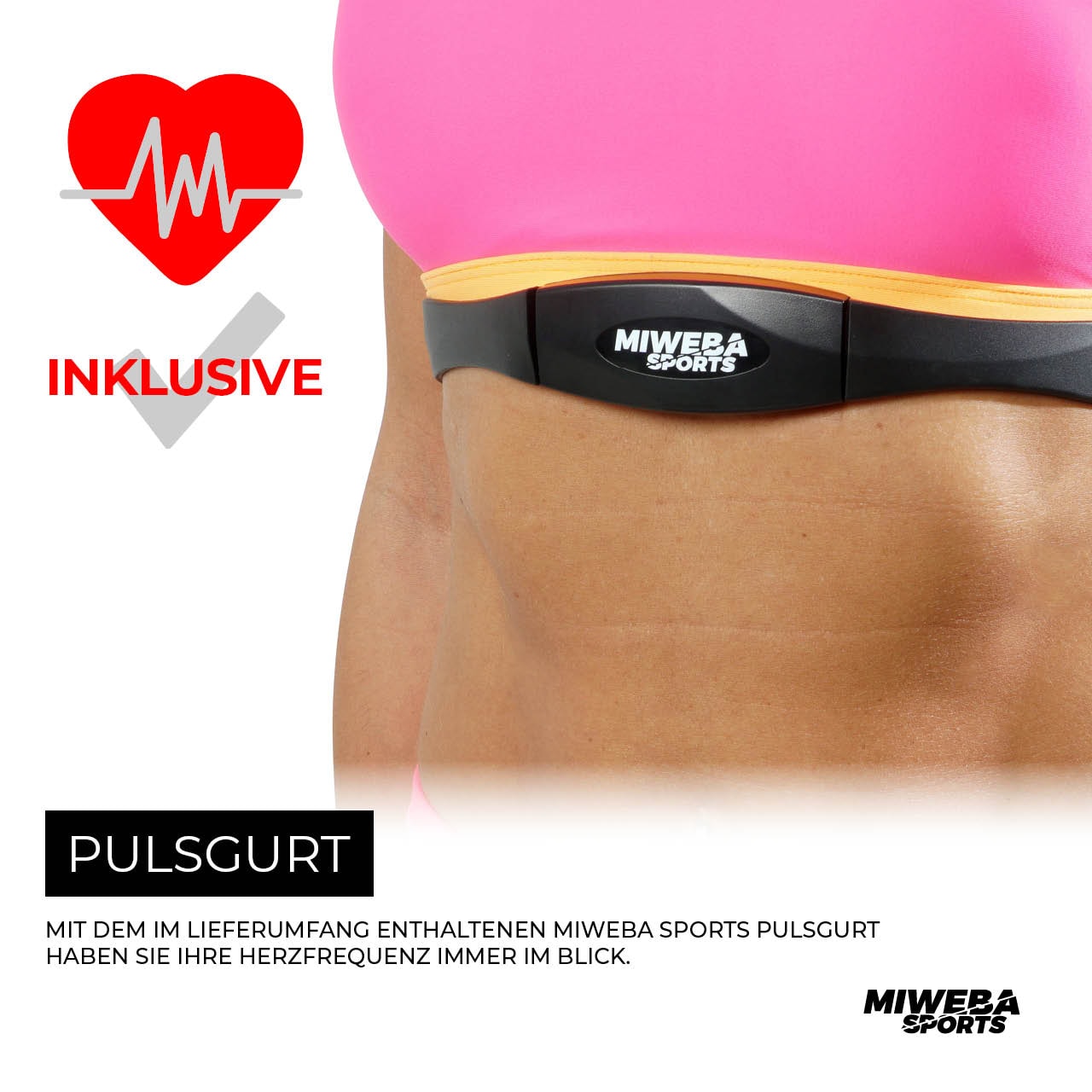 Miweba Sports Profi Indoor Cycle MS400, 22 kg Schwungrad, für zuhause geeignet (Schwarz)