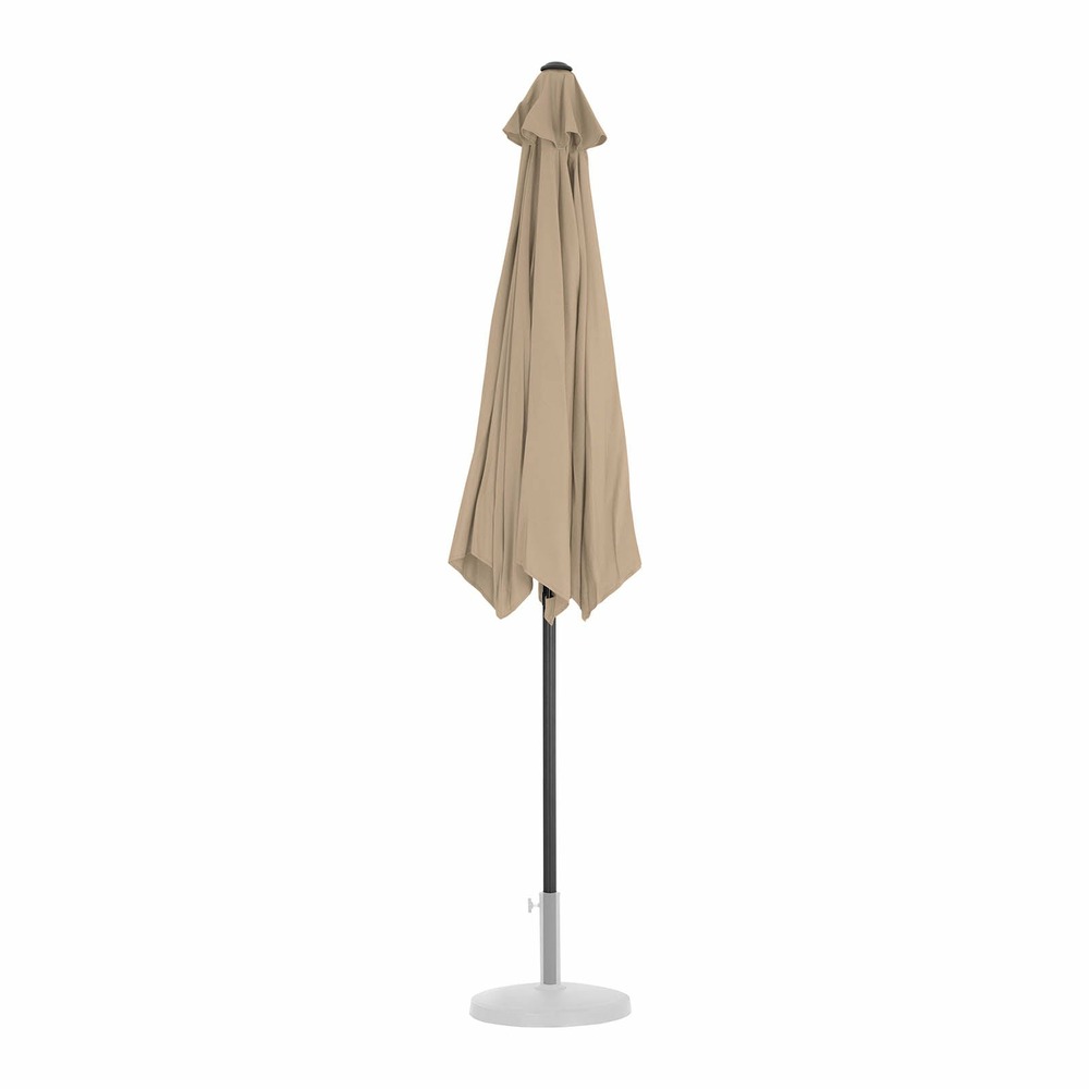 Parasol de terrasse hexagonal diamètre 300 cm inclinable taupe