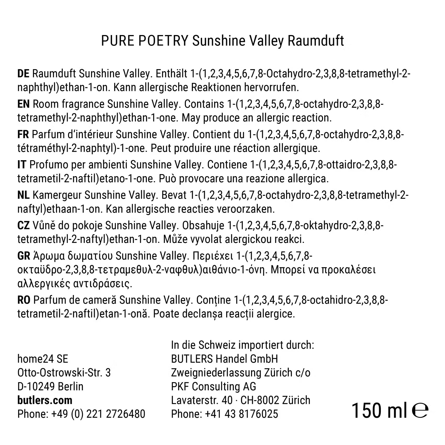 PURE POETRY Raumduft SUNSHINE VALLEY