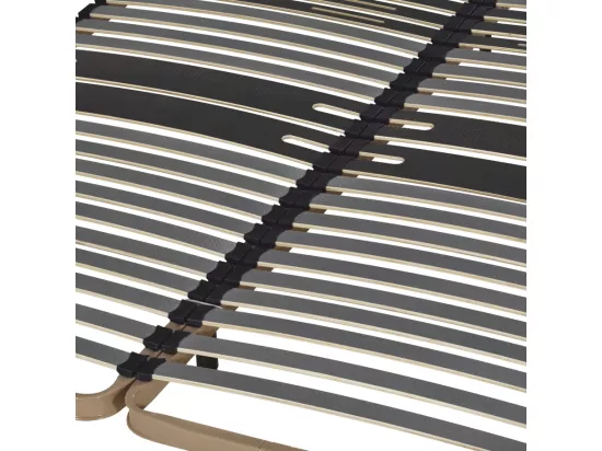Sommier à lattes + pieds 2x80x200 C322 - 46 lattes bois - Fabrication française