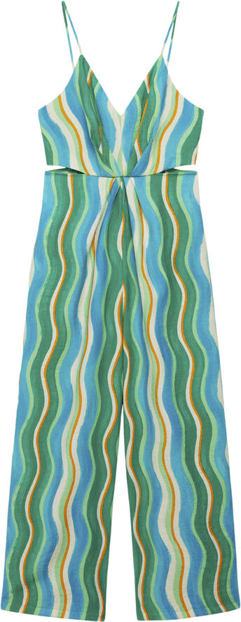 MANGO Printed draped jumps0uit with slits Green