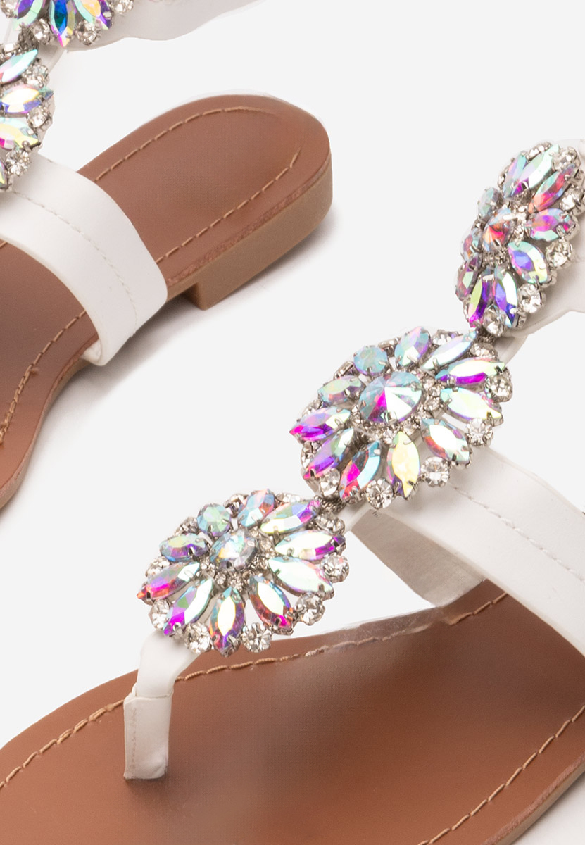 Sandales avec lacets sur le pied blanches Riaza