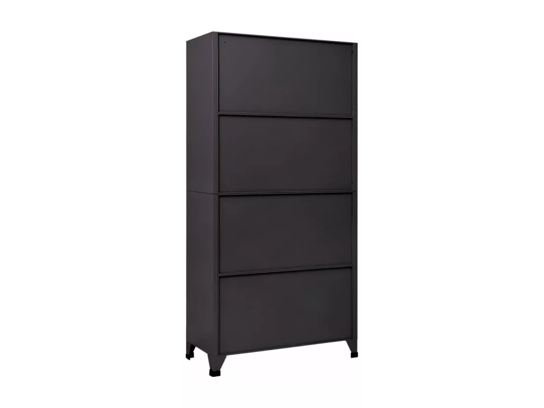 Armoire à casiers Anthracite et rouge 90x40x180 cm Acier