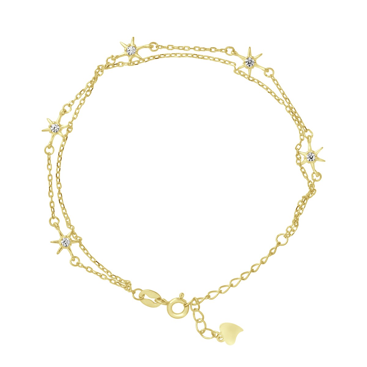 Bracelet ÉTOILE - Oxydes de zirconium - Argent 925 plaqué or jaune
