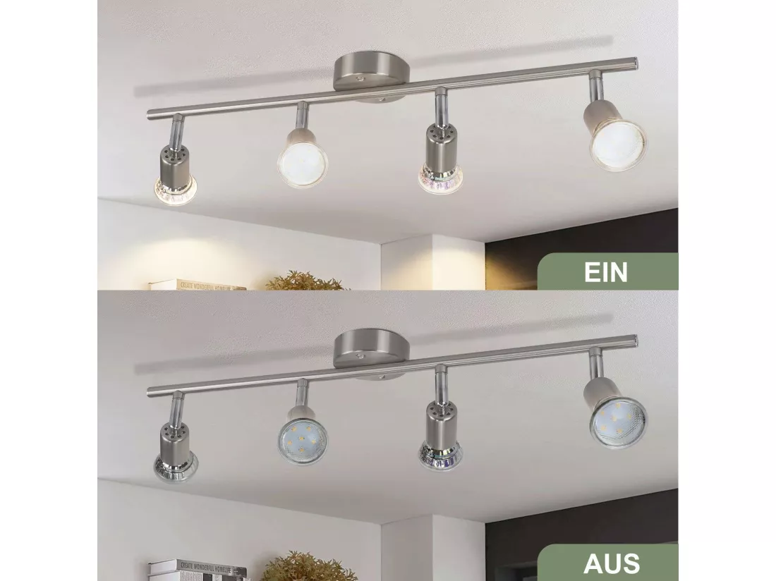 NETTLIFE Spot de plafond LED orientable GU10 4 flamme spots de plafond salon industriel orientable
