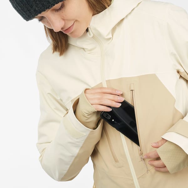 Veste de ski SALOMON BRILLIANT JACKET W SAFARI/VANILLA ICE