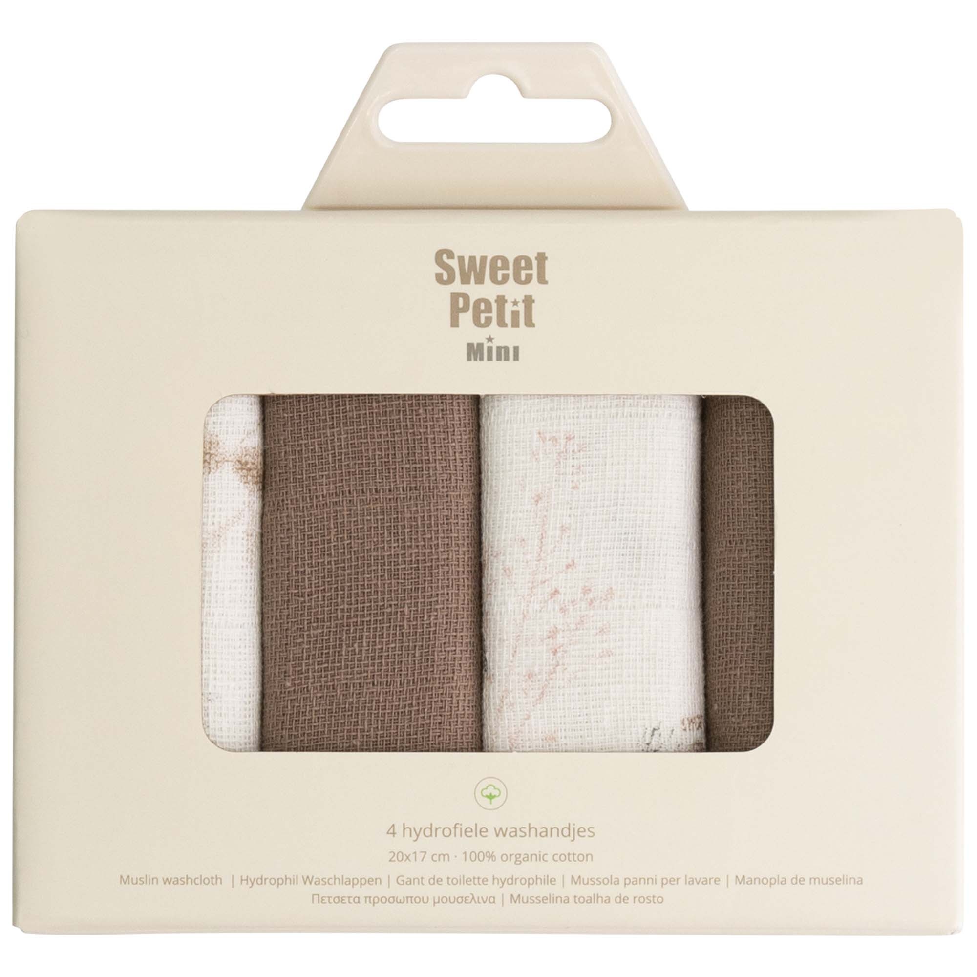 Sweet Petit Mini washandjes 3 stuks  wit