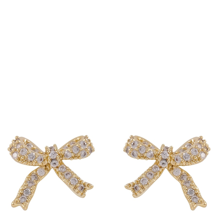 Snö Of Sweden Stina Bow Stone Earring Gold/Clear