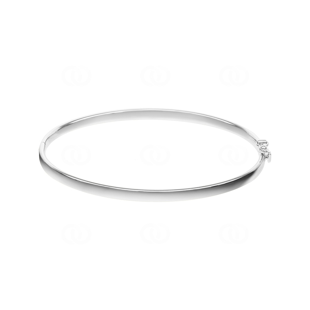 Armreif oval 750/18 K Weissgold 3mm - 52x62mm