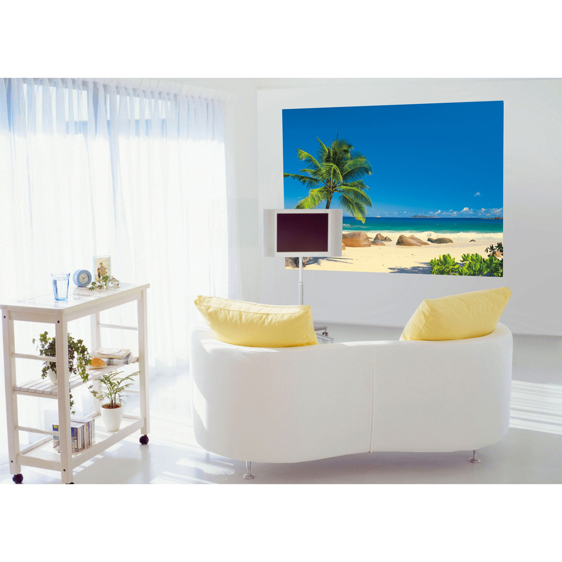 Papier-Fototapete SEYCHELLEN - blau-grün - 270x194 cm
