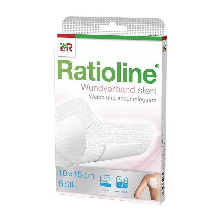 Ratioline Wundverband 15x10 cm steril, 5 St