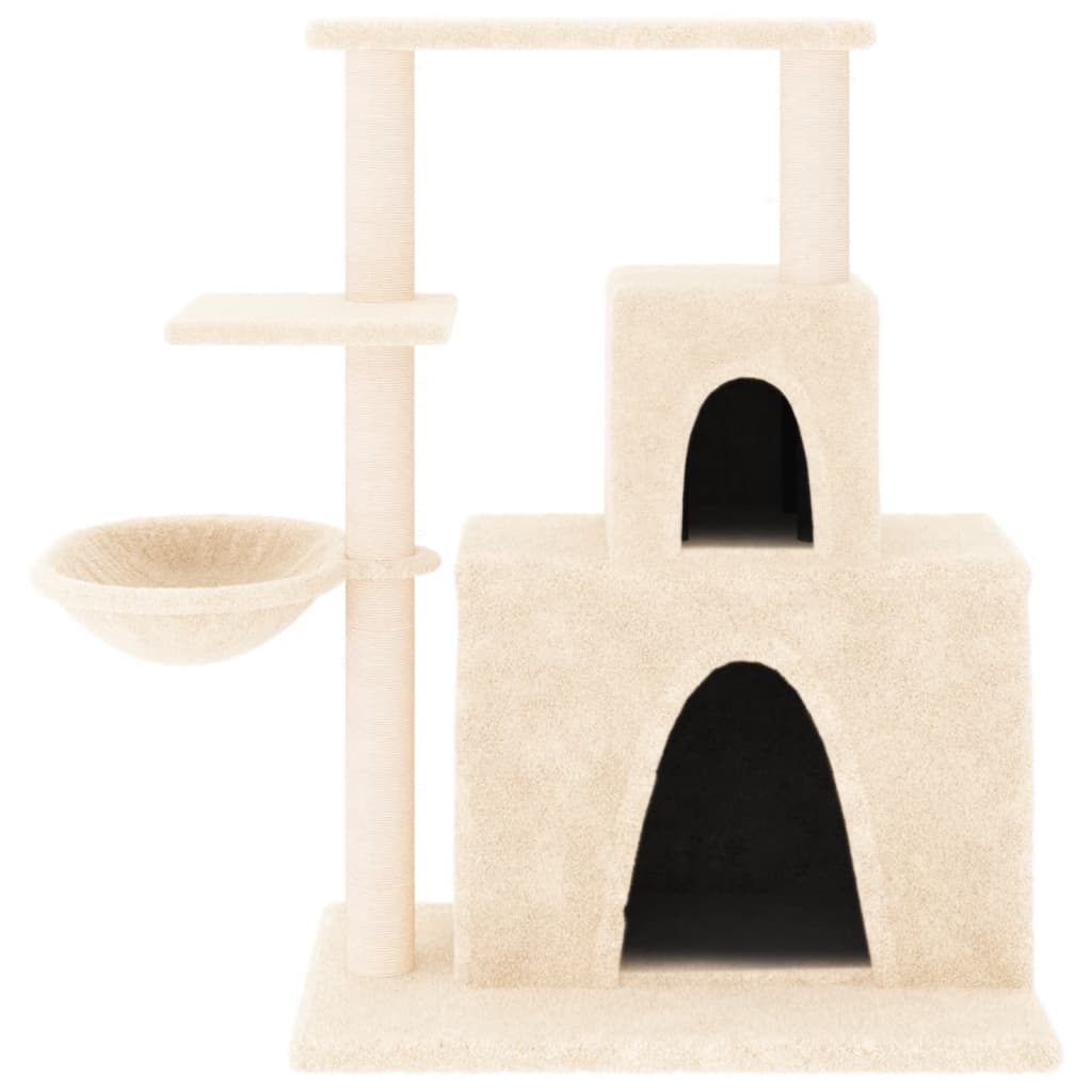 arranhador para gatos vidaXL com postes de sisal, creme, 83 cm