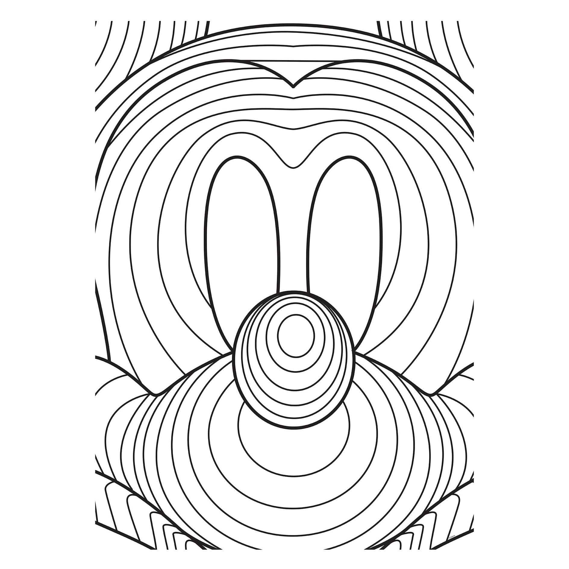Wandbild MICKEY MOUSE LINES - schwarz-weiß - 50x70 cm
