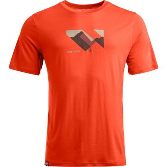 Ortovox 140 Cool Landscape T-Shirt Hot Orange Herren