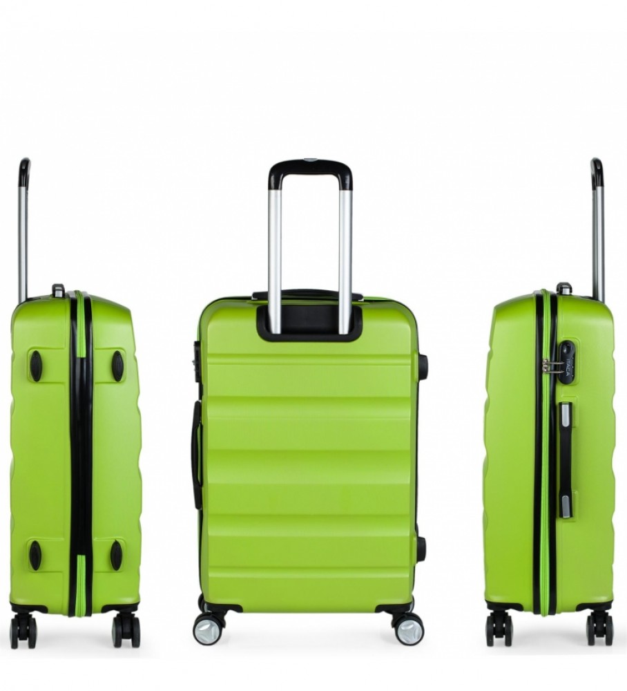 Conjunto de malas rígidas de viagem ITACA com 4 rodas T71600 pistache - 55x39x20cm -