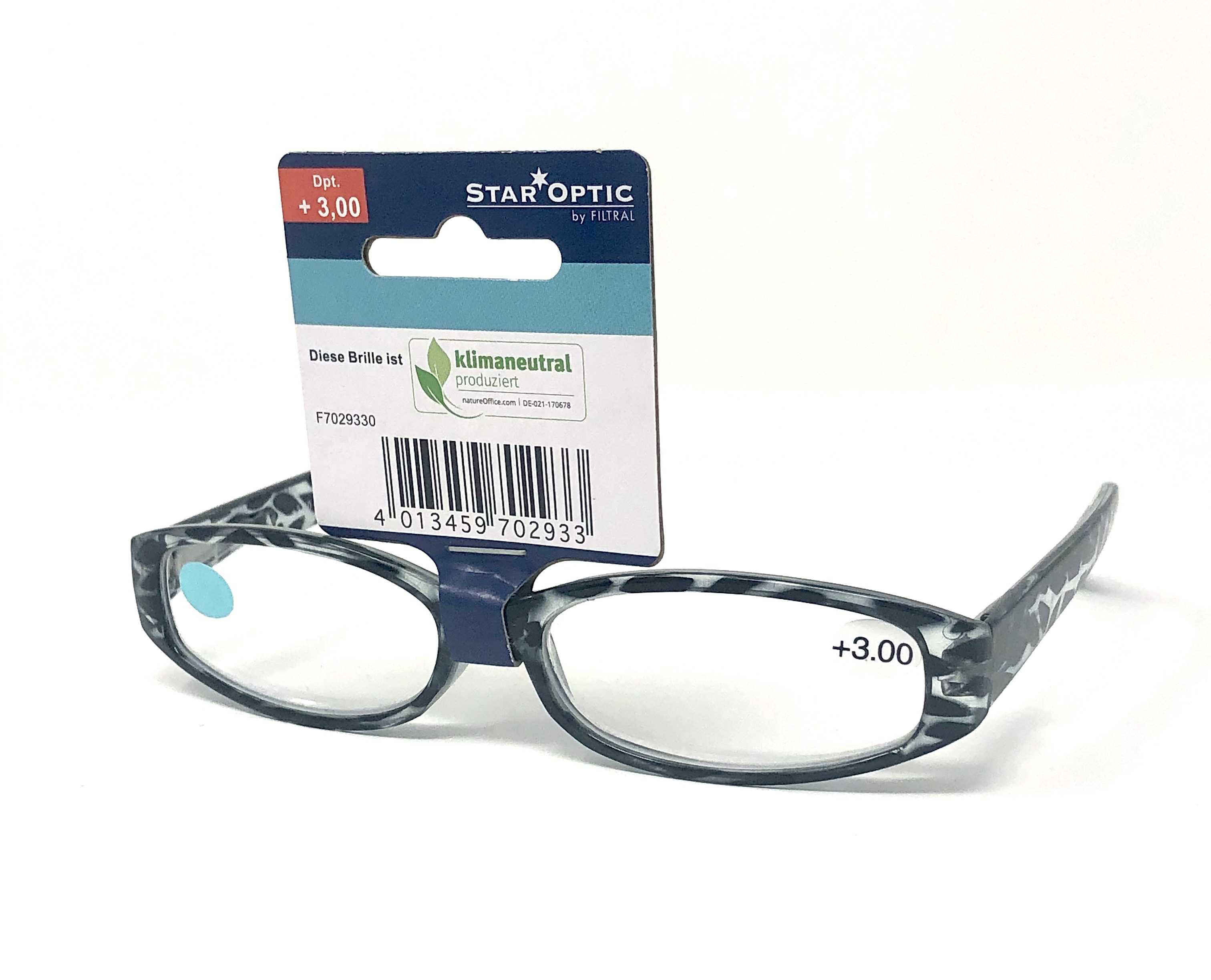 Star Optic Lesehilfe MD5 aus Kunststoff +3,0 Dioptrien camouflage schwarz
