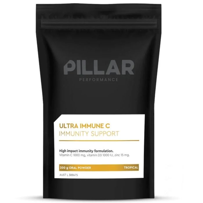 PillarPerformance Unisex Vitaminer og mineraler Ultra Immune C Powder Tropical Pouch (200g) Sort