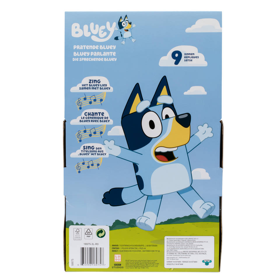 Bluey knuffel pratende Bluey
