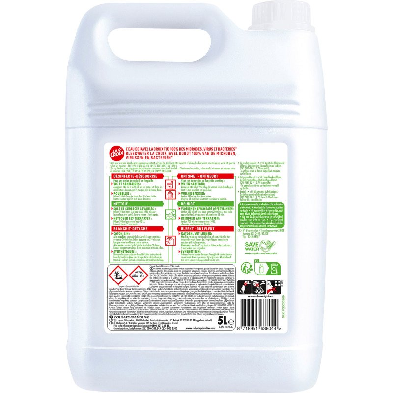Eau de Javel La Croix classique  - Bidon de 5 L