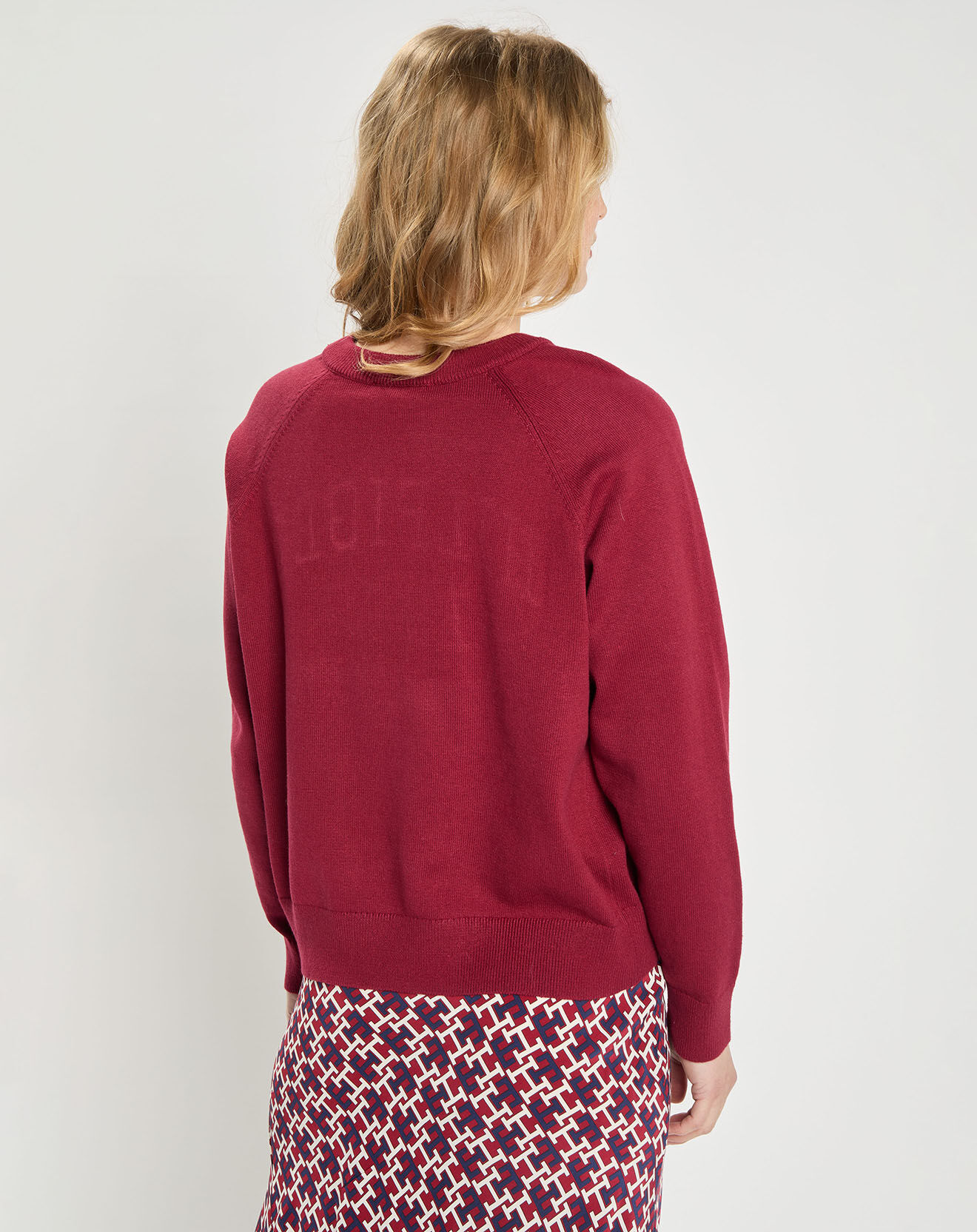 Tommy Hilfiger Pull Heritage Varsity rouge foncé